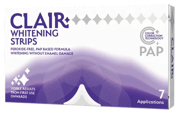 Clair Whitening Strips CR311, PAP-based peroxide-free strips