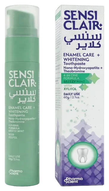 Clair SensiClair Enamel Care and Whitening toothpaste in a 60 g pump bottle