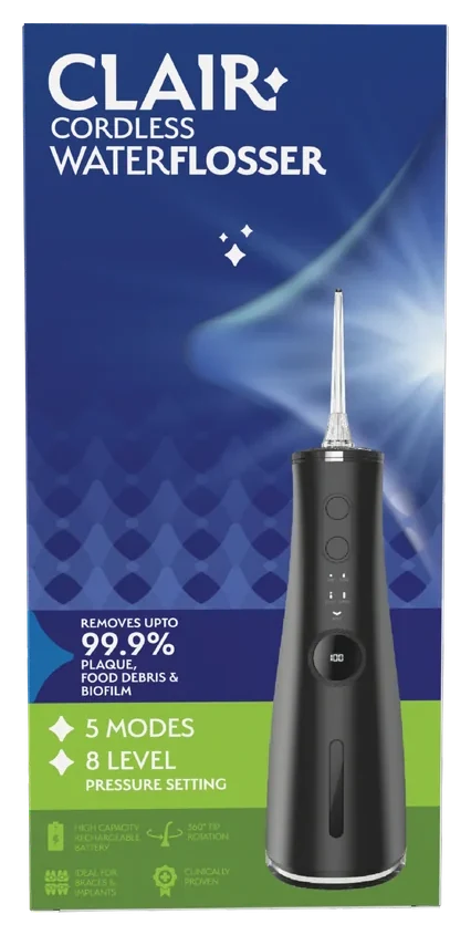 Clair cordless rechargeable water flosser